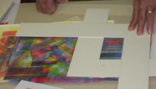 Tri-hue watercolor class, week 3: tri-hue glazing critique; introduction to visual phenomena and painting strategies