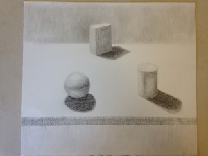 Pencil rendering of geometric forms (3)