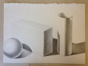 Pencil rendering of geometric forms (4)