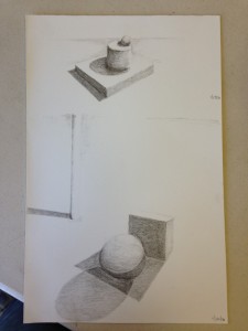 Pencil renderings of geometric forms