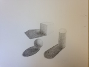 Pencil rendering of geometric forms (6)