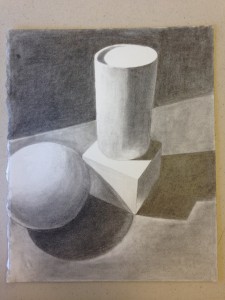 Pencil rendering of geometric forms